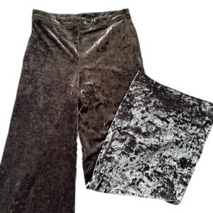 zara gray velvet flared pants